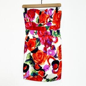 XOXO FLORAL RED MULTICOLOR PRINT MINI WOMEN DRESS BRAND NEW